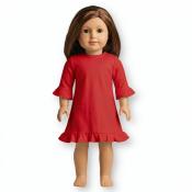 Blank 18 inch Doll Long Sleeve Ruffle Dress